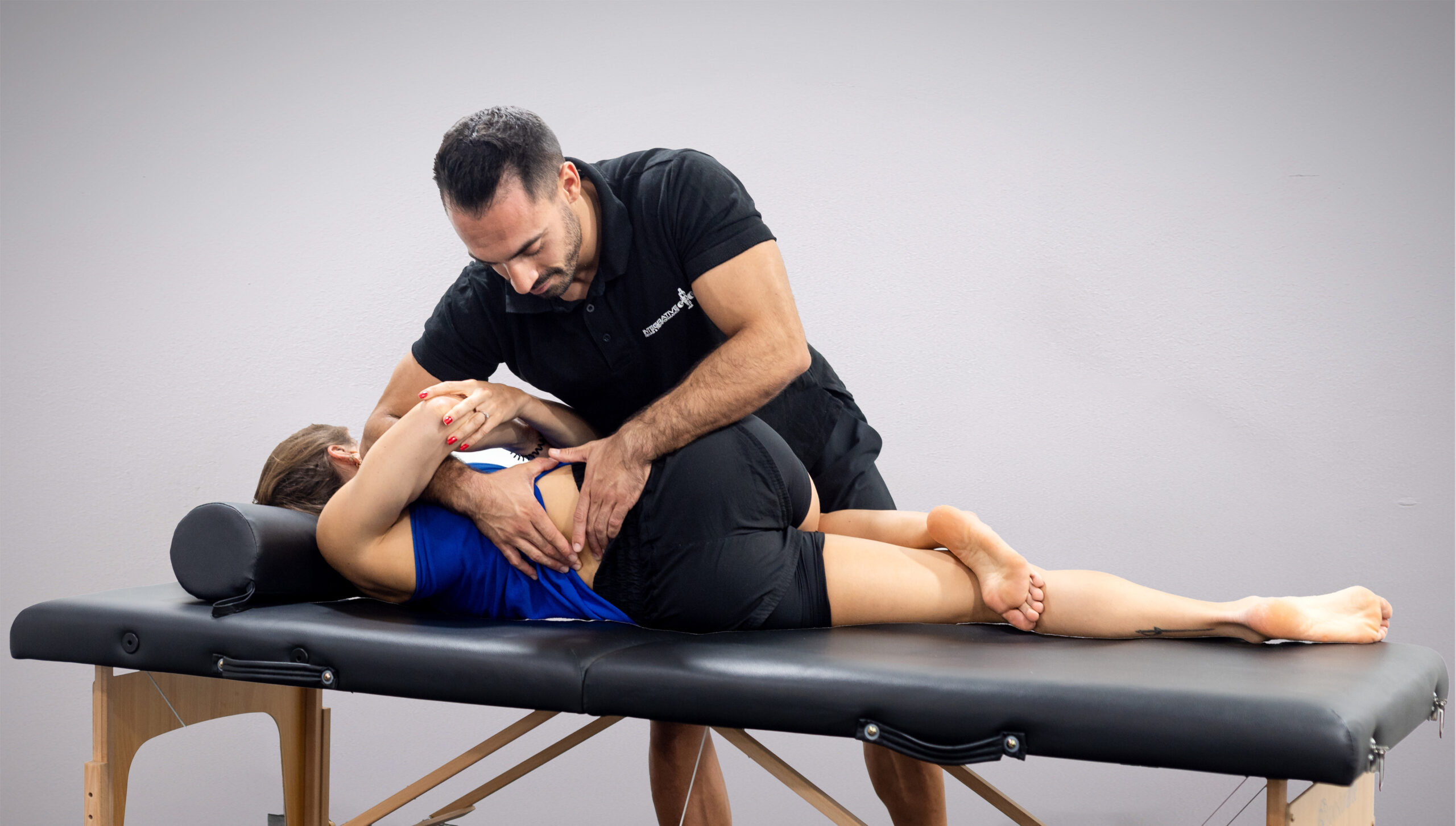 Fábio Torres e sua aluna de osteopatia